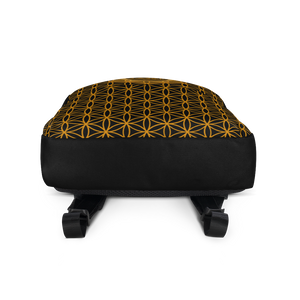 TRILLYYON - Black & Gold - Flower Of Life Pocket Backpack