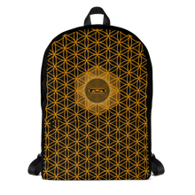 Load image into Gallery viewer, TRILLYYON - Black &amp; Gold - Flower Of Life Pocket Backpack