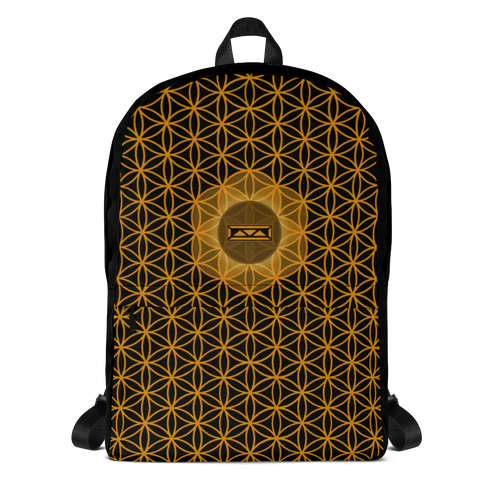 TRILLYYON - Black & Gold - Flower Of Life Pocket Backpack
