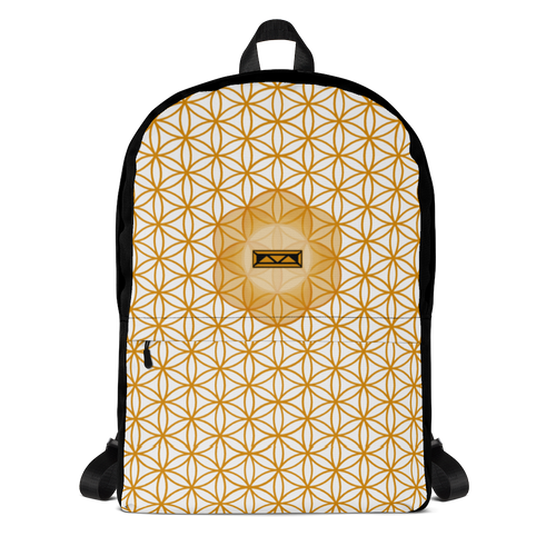 TRILLYYON - White & Gold - Flower Of Life Pocket Backpack