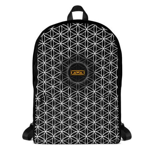 TRILLYYON - Black & White  - Flower Of Life Pocket Backpack