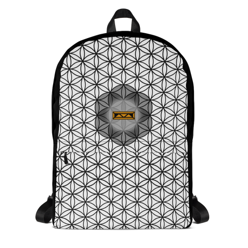 TRILLYYON - White & Black - Flower Of Life Pocket Backpack