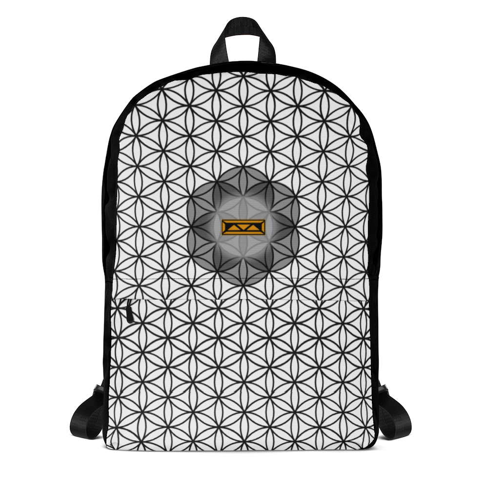 TRILLYYON - White & Black - Flower Of Life Pocket Backpack