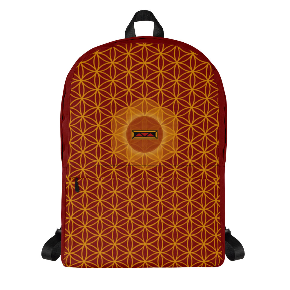 TRILLYYON - Red  - Flower Of Life Pocket Backpack