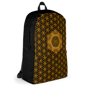 TRILLYYON - Black & Gold - Flower Of Life Pocket Backpack