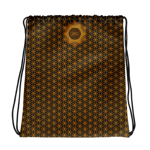 TRILLYYON - Black & Gold - Flower Of Life Drawstring bag