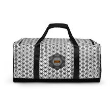 Load image into Gallery viewer, TRILLYYON - White &amp; Black - Flower Of Life Duffle Bags