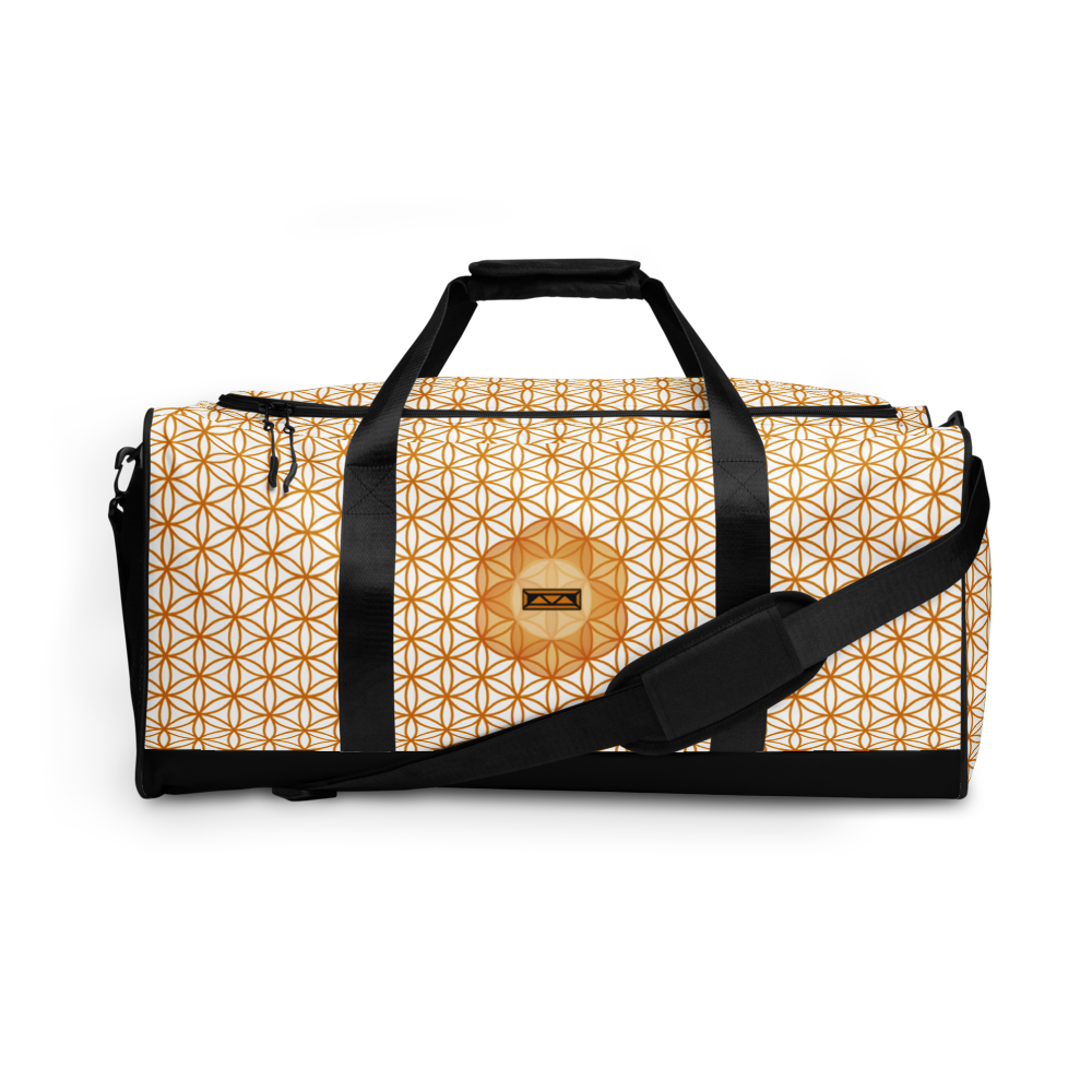 TRILLYYON - White & Gold - Flower Of Life Duffle Bag