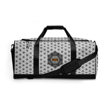 Load image into Gallery viewer, TRILLYYON - White &amp; Black - Flower Of Life Duffle Bags
