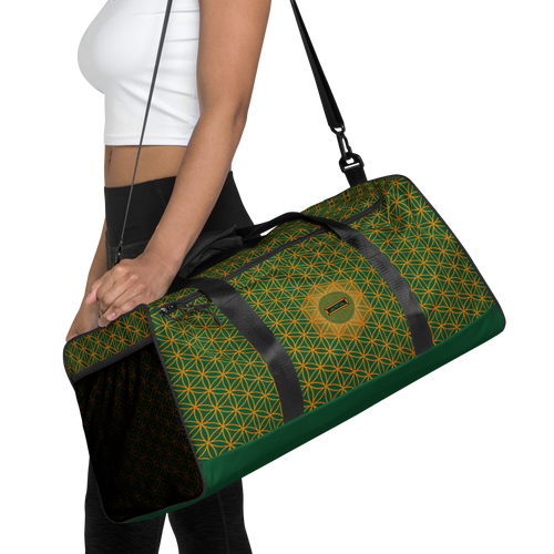 TRILLYYON - Green  - Flower Of Life Duffle bag