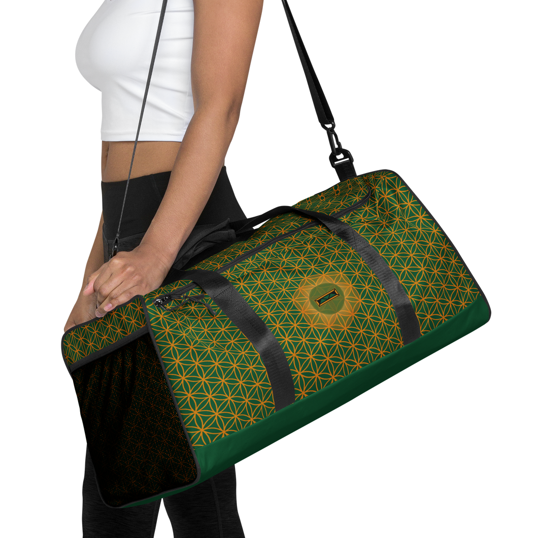 TRILLYYON - Green  - Flower Of Life Duffle bag