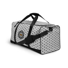 Load image into Gallery viewer, TRILLYYON - White &amp; Black - Flower Of Life Duffle Bags