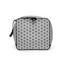 Load image into Gallery viewer, TRILLYYON - White &amp; Black - Flower Of Life Duffle Bags