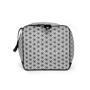 TRILLYYON - White & Black - Flower Of Life Duffle Bags