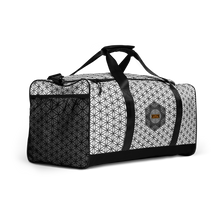 Load image into Gallery viewer, TRILLYYON - White &amp; Black - Flower Of Life Duffle Bags