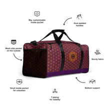 Load image into Gallery viewer, TRILLYYON - Purple  - Flower Of Life Duffle bag