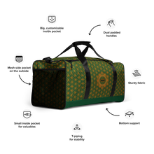 Load image into Gallery viewer, TRILLYYON - Green  - Flower Of Life Duffle bag