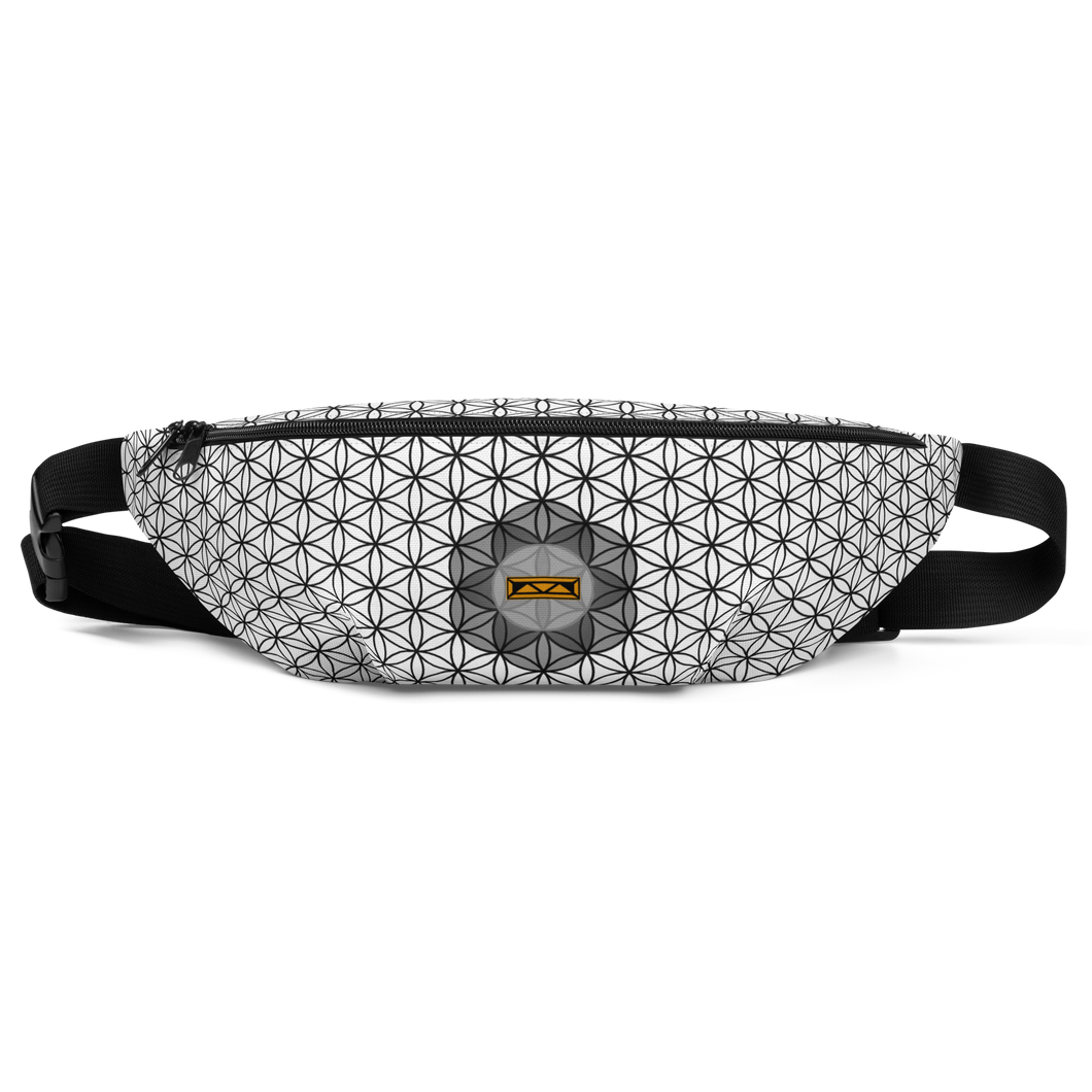 TRILLYYON - Flower Of Life Fanny Pack - White & Black