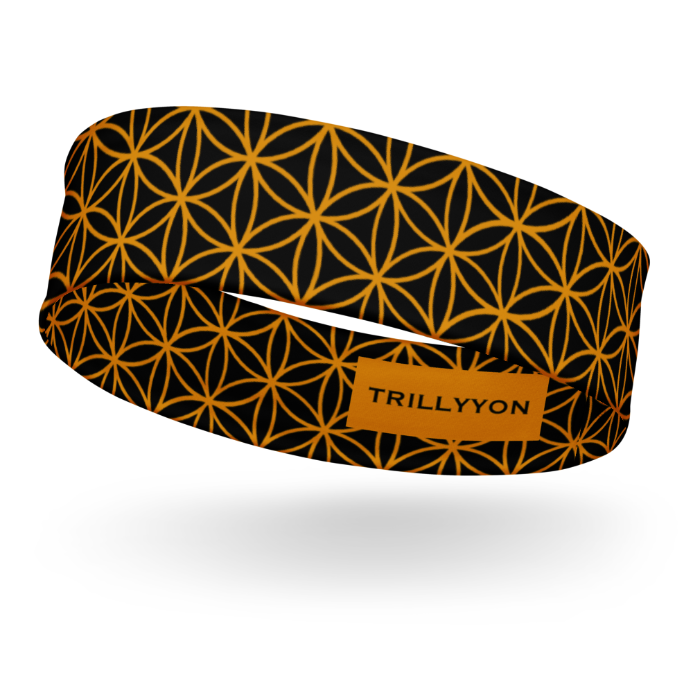 TRILLYYON - Black & Gold - Flower Of Life Headband