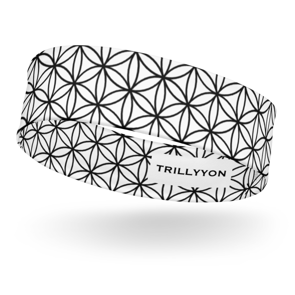 TRILLYYON - White & Black - Flower Of Life Headband