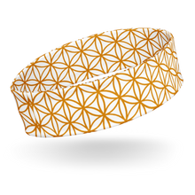 Load image into Gallery viewer, TRILLYYON - White &amp; Gold - Flower Of Life Headband