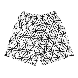 TRILLYYON - White & Black  - Flower Of Life Athletic Shorts