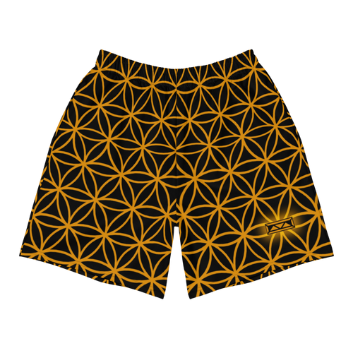 TRILLYYON - Black & Gold - Flower Of Life Athletic Shorts