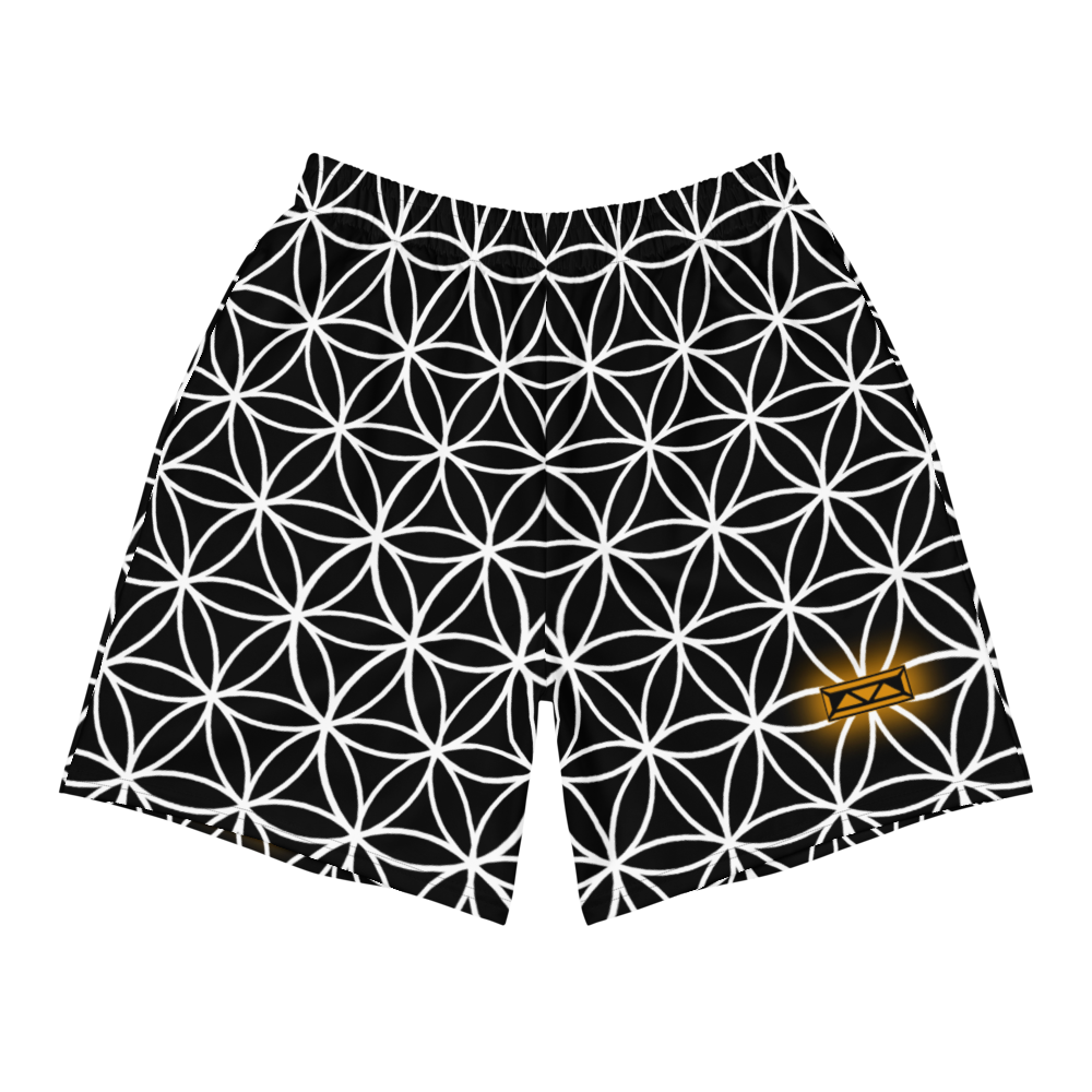 TRILLYYON - Black & White  - Flower Of Life Athletic Shorts