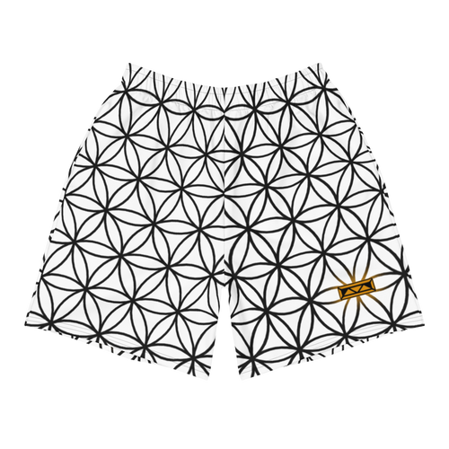 TRILLYYON - White & Black  - Flower Of Life Athletic Shorts