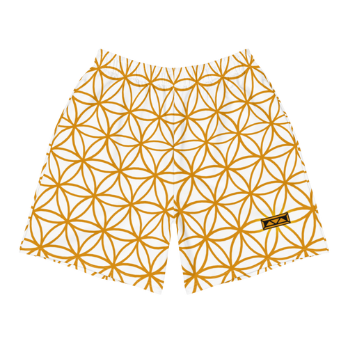 TRILLYYON - White & Gold - Flower Of Life Athletic Shorts