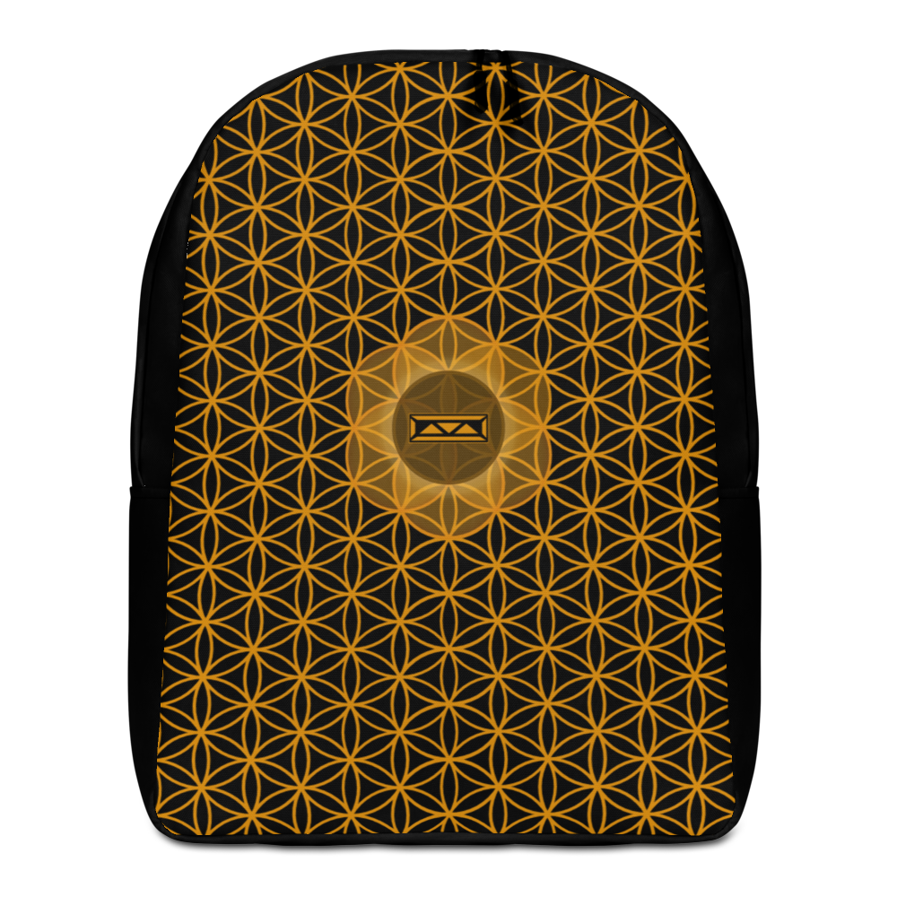 TRILLYYON - Black & Gold - Flower Of Life Minimalist Backpack