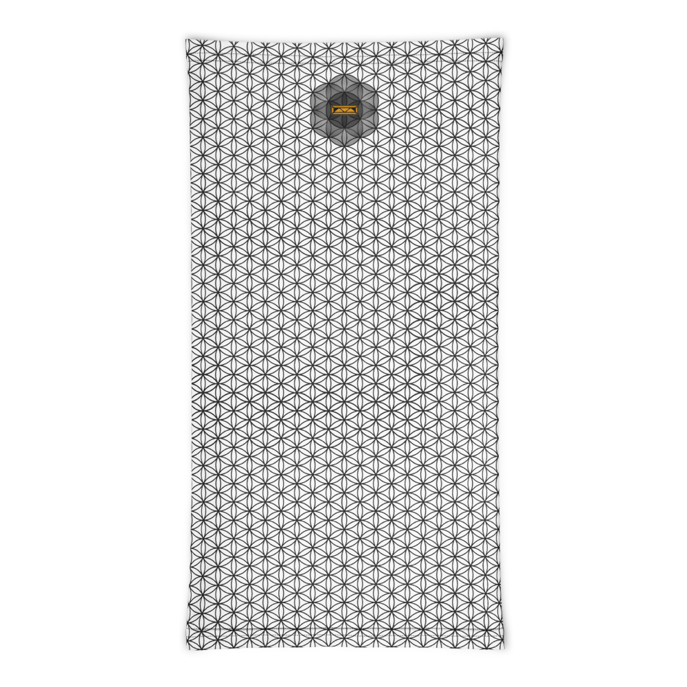 TRILLYYON - White & Black - Flower Of Life Neck Gaiter
