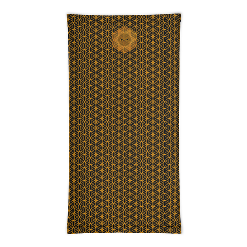 TRILLYYON - Black & Gold - Flower Of Life Neck Gaiter