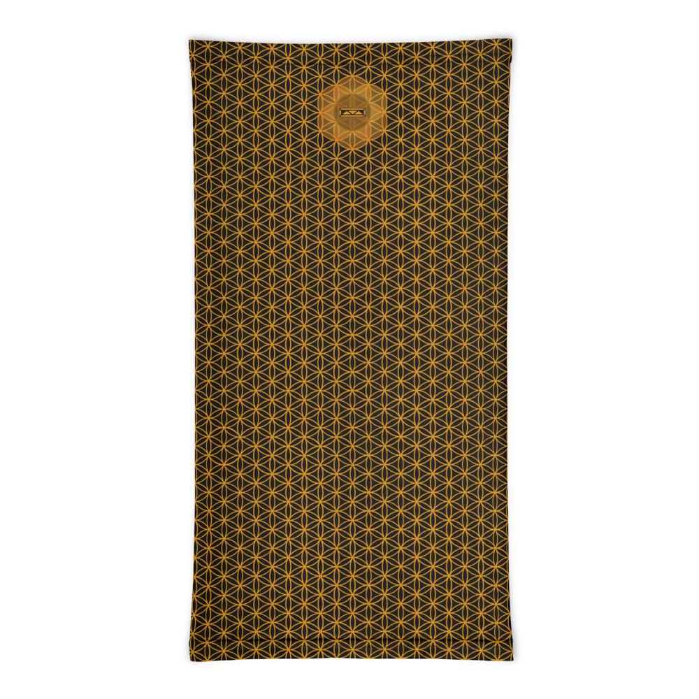 TRILLYYON - Black & Gold - Flower Of Life Neck Gaiter