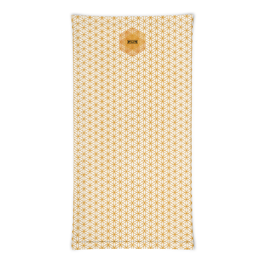 TRILLYYON - White & Gold - Flower Of Life Neck Gaiter
