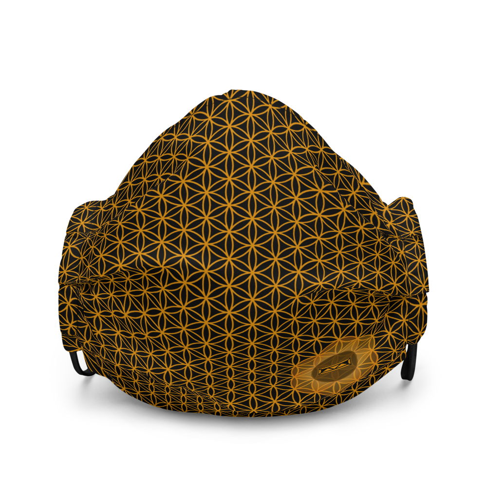 TRILLYYON - Black & Gold - Flower Of Life Premium face mask