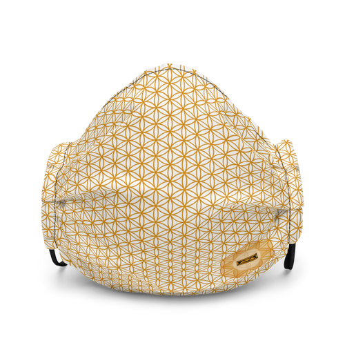 TRILLYYON - White & Gold - Flower Of Life Premium Face Mask