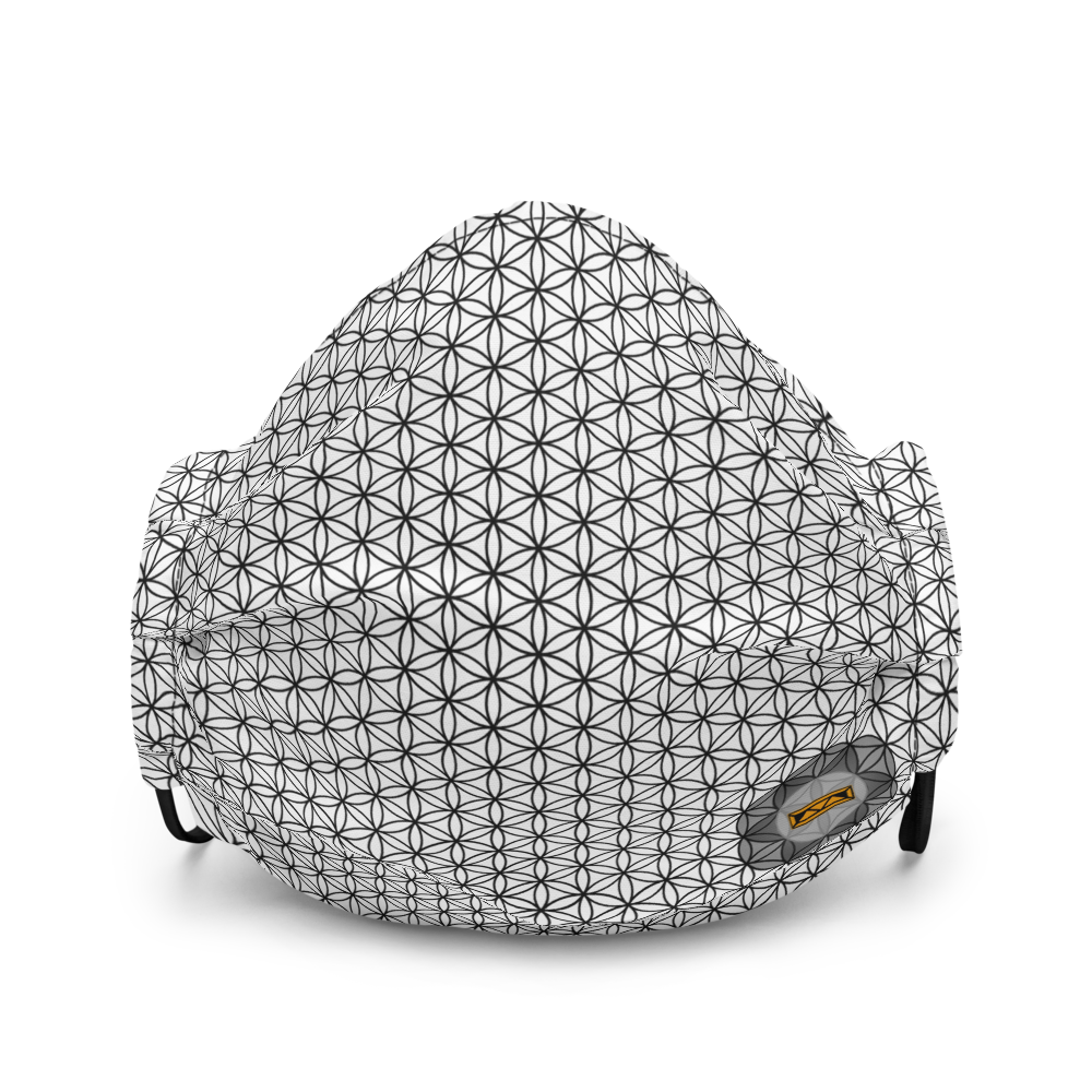 TRILLYYON - White & Black - Flower Of Life Premium Face Mask
