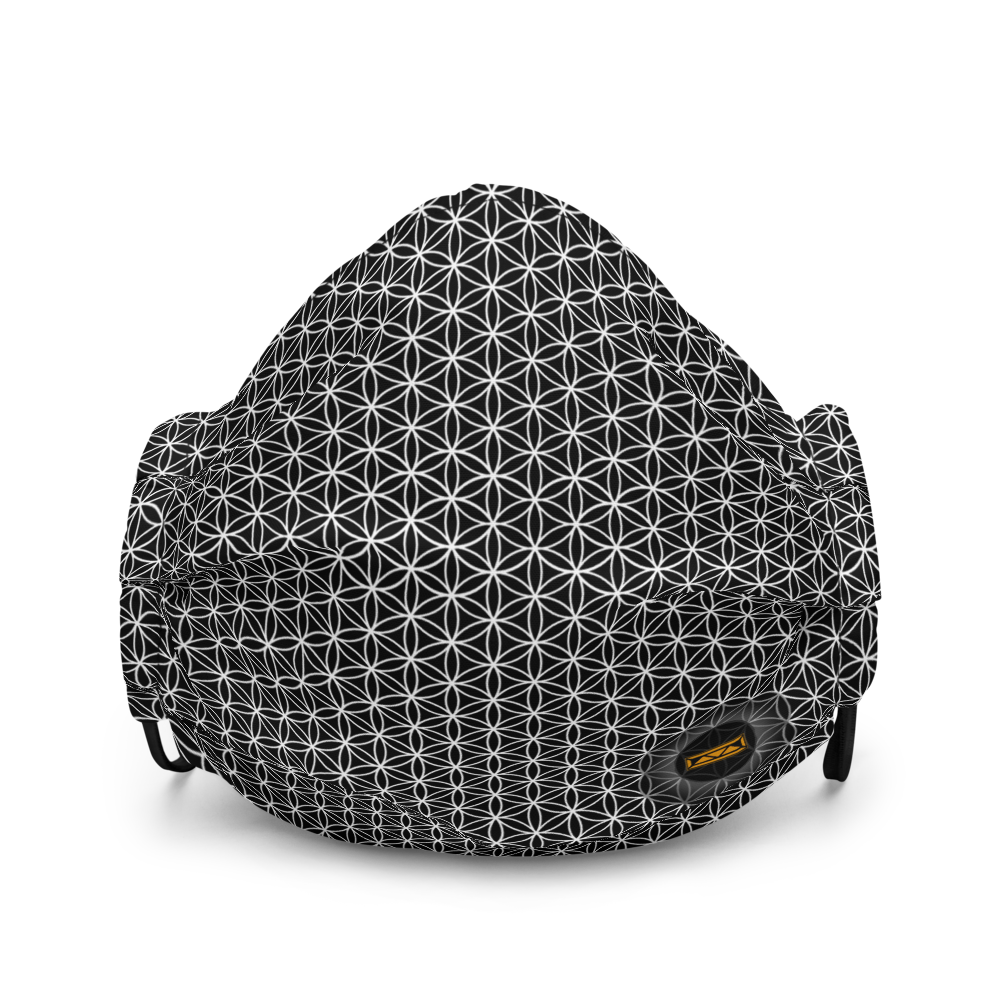 TRILLYYON - Black & White  - Flower Of Life Premium Face Mask