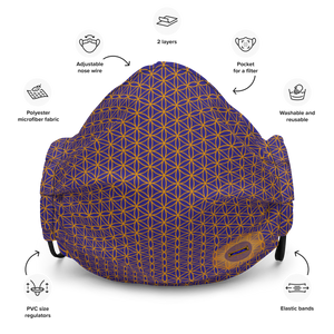 TRILLYYON - Blue  - Flower Of Life Face Mask