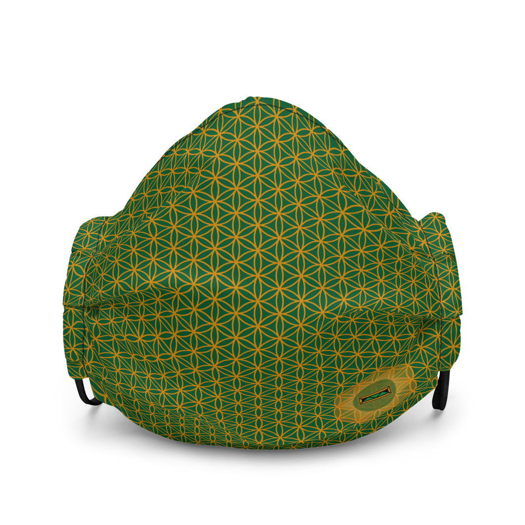 TRILLYYON - Green  - Flower Of Life Face Mask