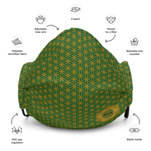 Load image into Gallery viewer, TRILLYYON - Green  - Flower Of Life Face Mask