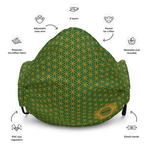 TRILLYYON - Green  - Flower Of Life Face Mask