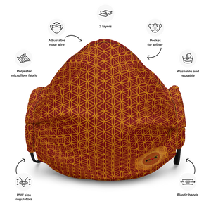TRILLYYON - Red  - Flower Of Life Face Mask