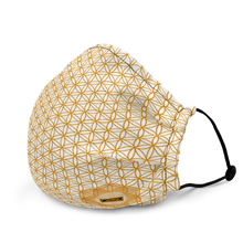 Load image into Gallery viewer, TRILLYYON - White &amp; Gold - Flower Of Life Premium Face Mask