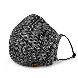 TRILLYYON - Black & White  - Flower Of Life Premium Face Mask
