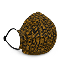 Load image into Gallery viewer, TRILLYYON - Black &amp; Gold - Flower Of Life Premium face mask