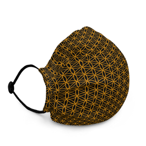TRILLYYON - Black & Gold - Flower Of Life Premium face mask
