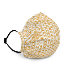 Load image into Gallery viewer, TRILLYYON - White &amp; Gold - Flower Of Life Premium Face Mask