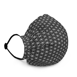 TRILLYYON - Black & White  - Flower Of Life Premium Face Mask
